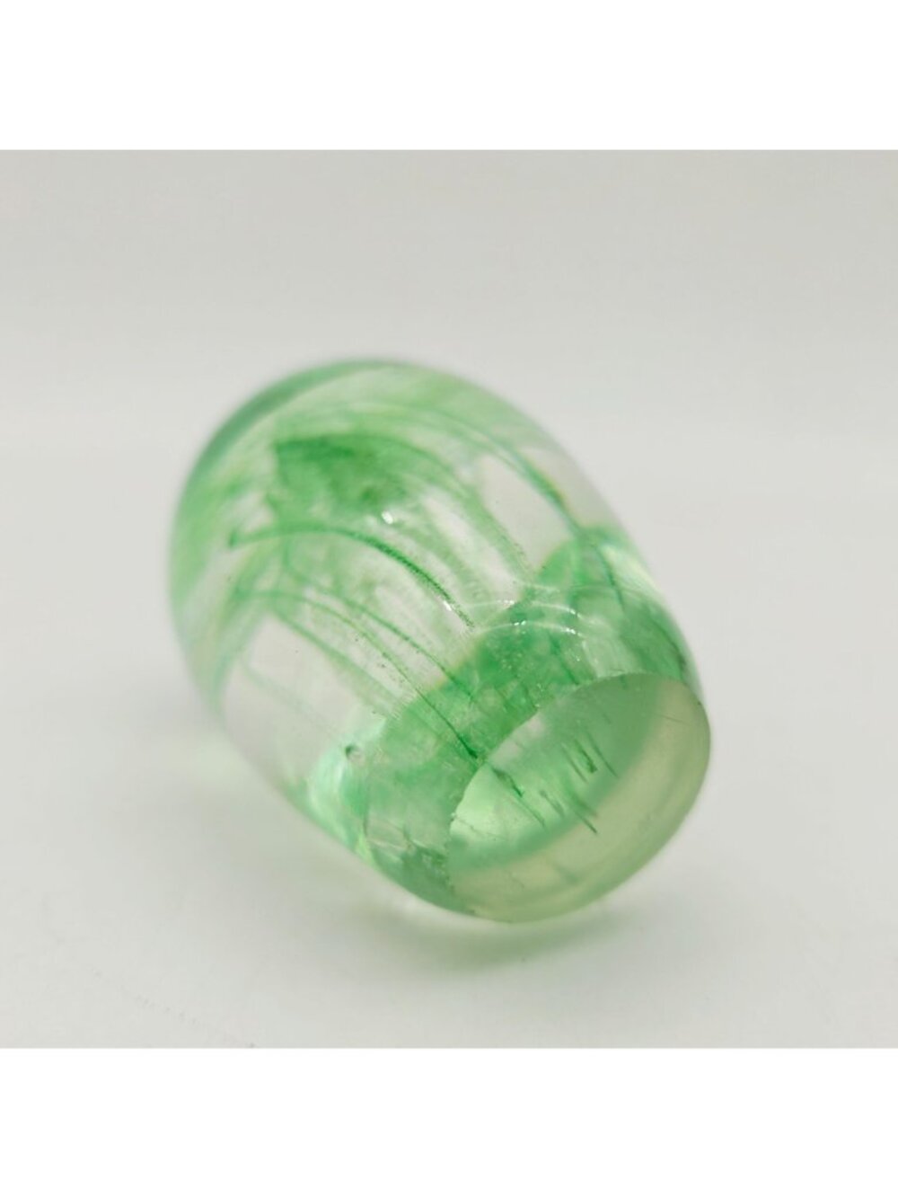 Hand-Blown Glass Jellyfish Paperweight Figurine UV Reactive Green Oval Design - Picture 8 of 9